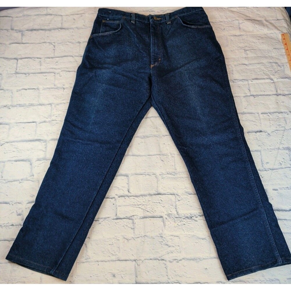 VTG Sedgefield Jeans Denim Straight 38 X 36 Heavyweight Jeans Dark Wash USA Made
